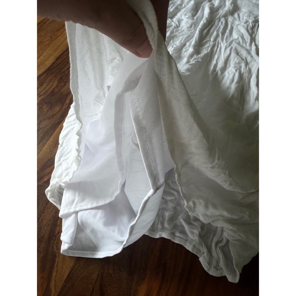 Sincerely Jules White Crochet Bodice Smocked Back Midi Dress Womens Medium Bride - Picture 6 of 8